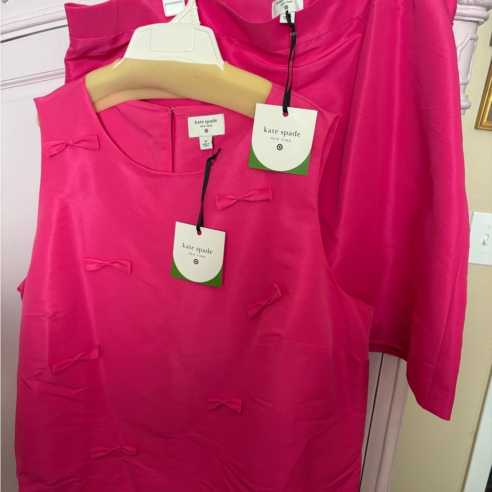 Kate Spade Fuchsia Bow-Detail Blouse and matching skirt. Kate spade for TARGET
